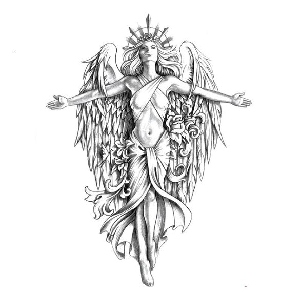 

tattoo paste angel devil style waterproof water transfer figure men's sticker