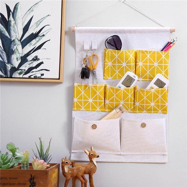 

storage bags simple seven pocket hanging bag bathroom bedroom wall wardrobe overall