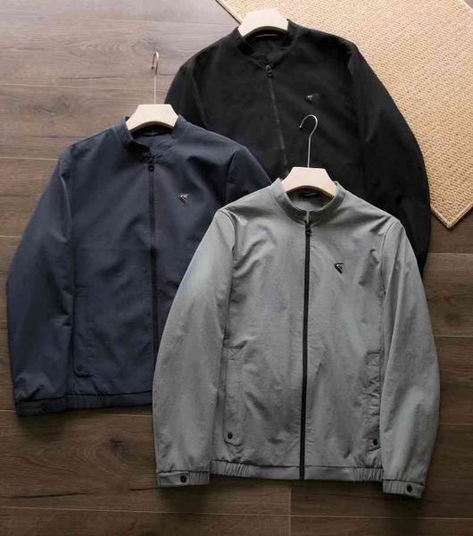

vintage new pr triangle stand collar simple leisure loose solid color zipper jacket men's style clothing sale, Black;brown