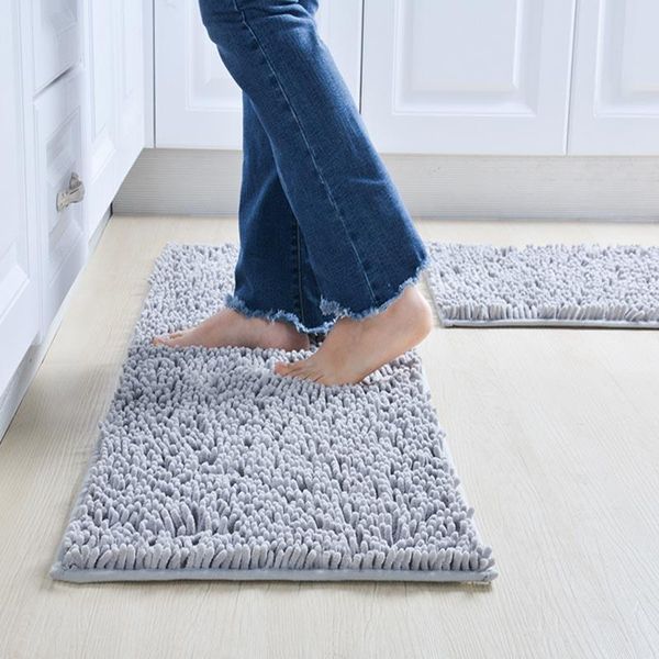 

bath mats chenille mat water absorb microfiber anti-slip bathroom carpet rugs for living room large door floor tapete de banheiro