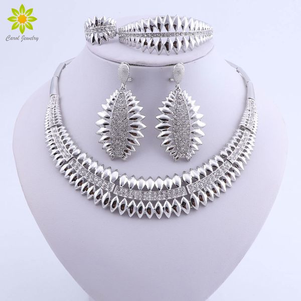 

jewelry sets fashion woman necklace earring ethiopian trendy dubai indian silver plated wedding jewellery set, Black