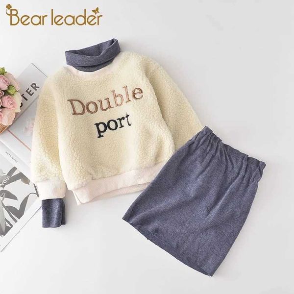 

bear leader girls casual dress autumn girl letter print dresses cute ruffles kids party dress long sleeve children clothing 210708, Red;yellow