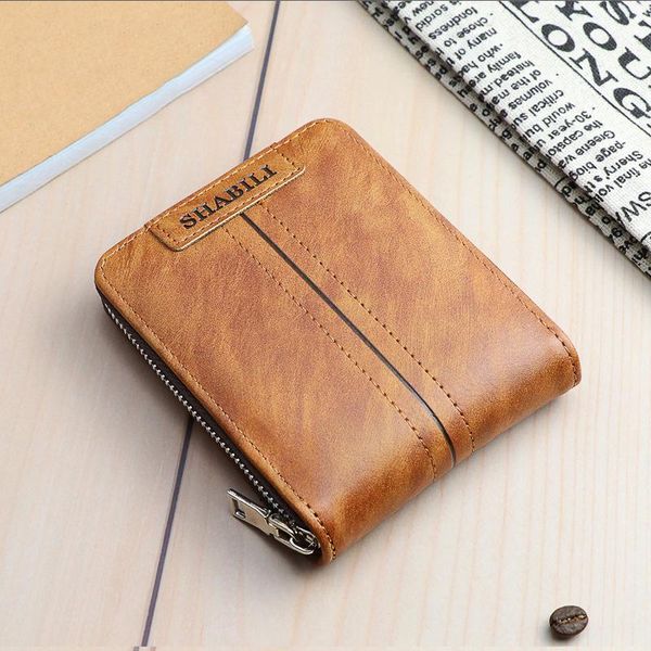 

wallets 2021 wallet men casual short male clutch leather small fashion card holder coin purse billetera hombre, Red;black