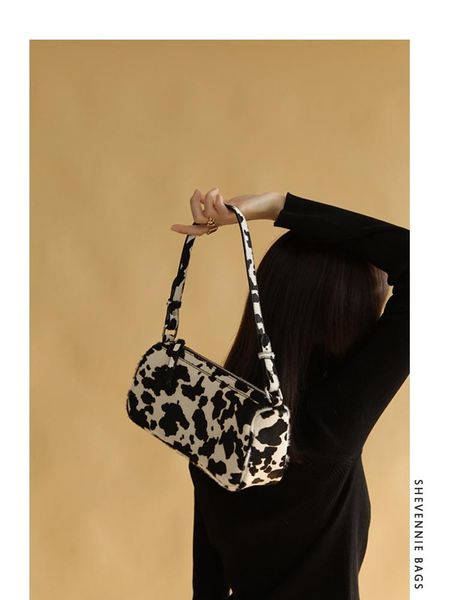 

evening bags niche design zebra horse hair underarm shoulder handbag