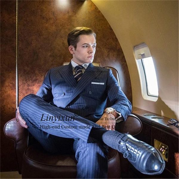 

men's suits & blazers double breasted costume homme mariage stripe men slim fit male formal blazer 2 pieces wedding groom tuxedo terno, White;black