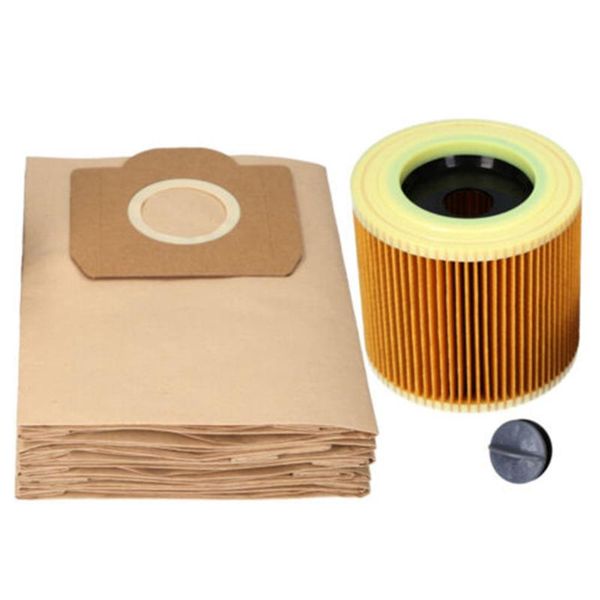 

11pcs dust bags + filter universal replacements paper bag for karcher mv2 mv3 wd2 wd3 vacuum cleaner robots shower curtains
