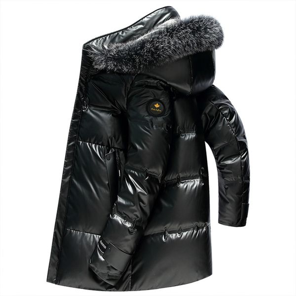 

white duck feather men's et, fur thick coat, fashion, bright, winter, 90%, Black