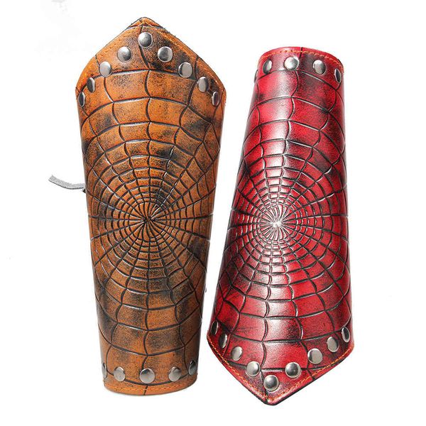 

fashion rock punk jewelry spider web cowhide woven bracelet wristband cosplay protective equipment game surroundings, Golden;silver