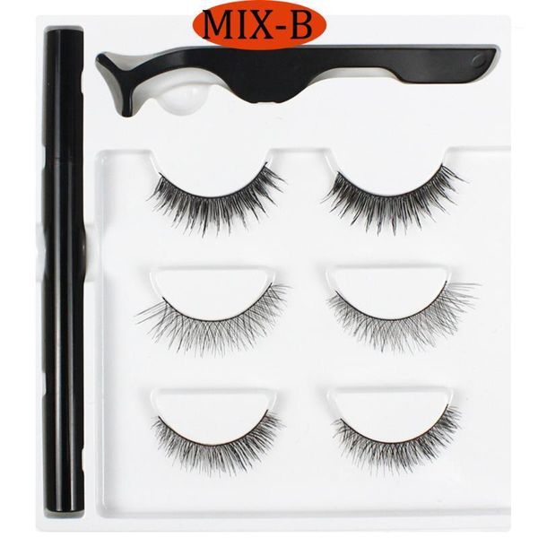 

grafting world magic eyeliner with 3 pairs strip lashes no glue magnet waterproof style false eyelashes1
