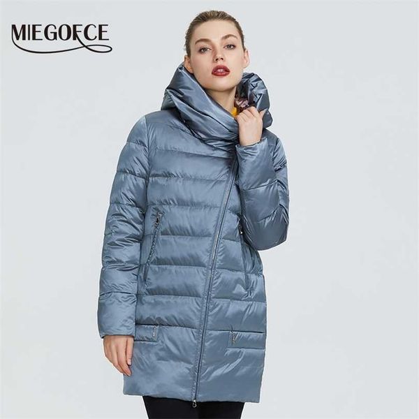 

miegofce winter women's collection warm jacket women coats and jackets windproof stand-up collar with hood 211011, Black
