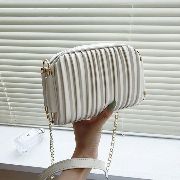

shoulder bags female bag black retro gold chain fold messenger 2021 stray