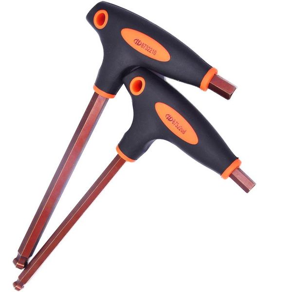 

hand tools 1pcs t handle allen hex key wrench ball head 2-10mm s2 alloy inner hexagon wrenches spanner tool for bike car repair