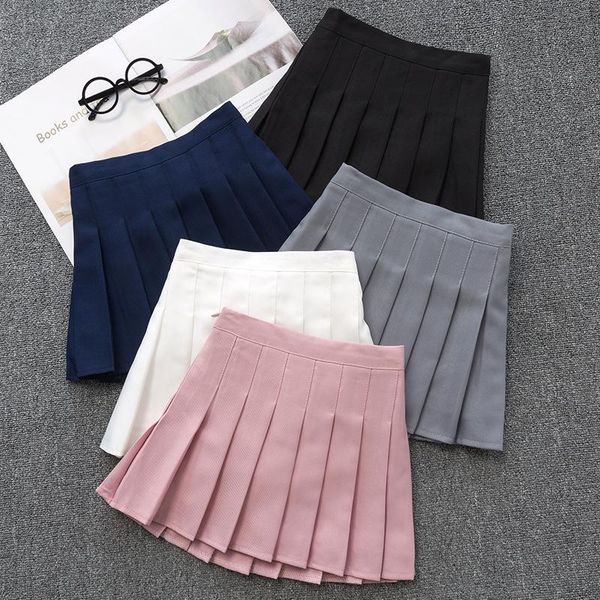 

children's skirt 2021 spring and autumn girl pleated summer short student skirts, Blue
