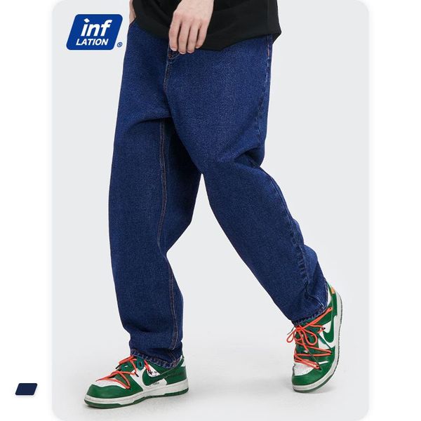 

men's jeans 2021 autumn streetwear retro blue mens casual straight long men clothing