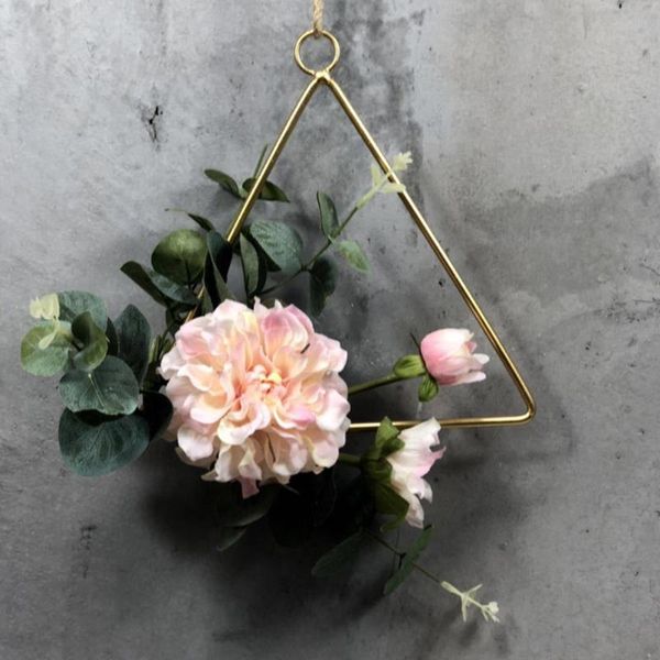 

wedding window artificial flower engagement iron art birthday decor rope floral hoop wreath garland pendant home geometric wall decorative f