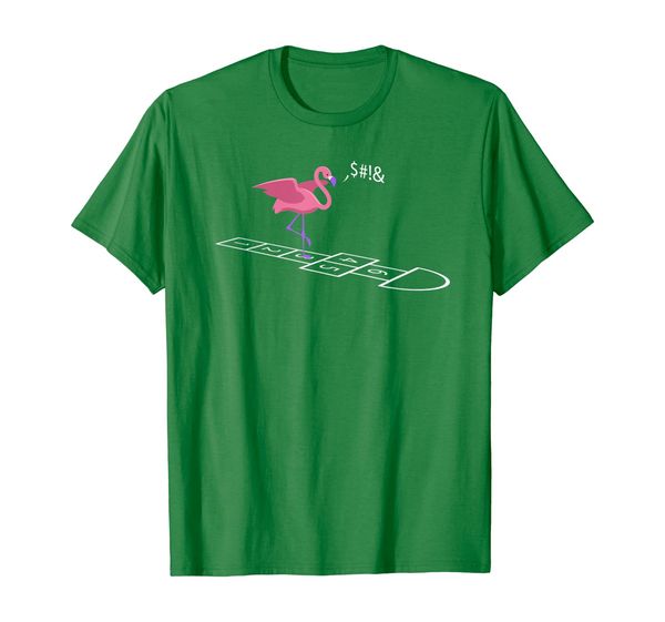 

Funny Flamingo Trying to Hopscotch - Beach Vacation T-Shirt, Mainly pictures