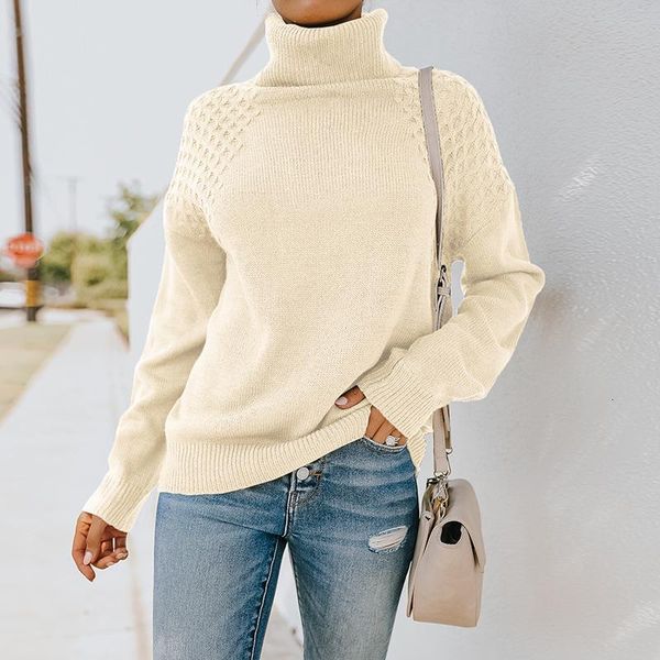 

women's knits & tees turtleneck sweater women autumn winter pullover knit slimming knitted s pull femme jumper streetwear athl, White