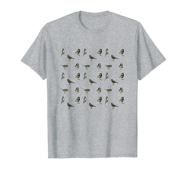 

birds t-shirt, White;black