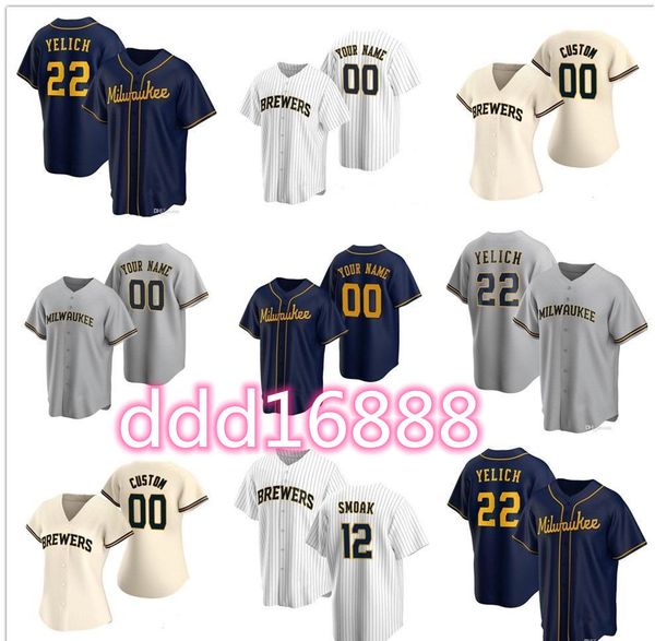 

brewers jerseys 2021 christian yelich 50th lorenzo cain ryan braun keston hiura josh hader justin smoak orlando arcia woodruff, Blue;black