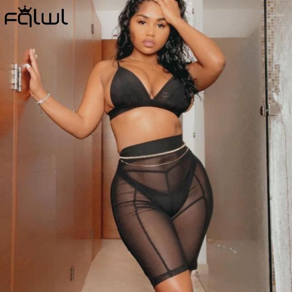 

women's tracksuits women's black sleeveless backless crop shorts suits matching sets summer see through mesh club 2 piece wome, Gray