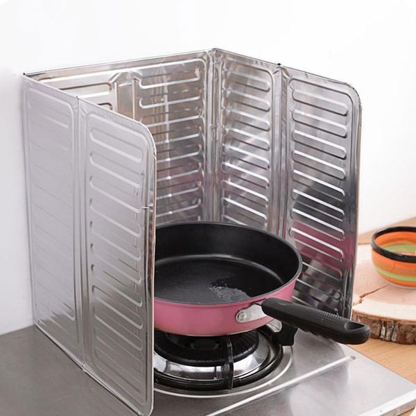 

mats & pads 1pcs aluminum foldable baffle kitchen gas stove plate frying pan oil splash protection screen kichen accessories