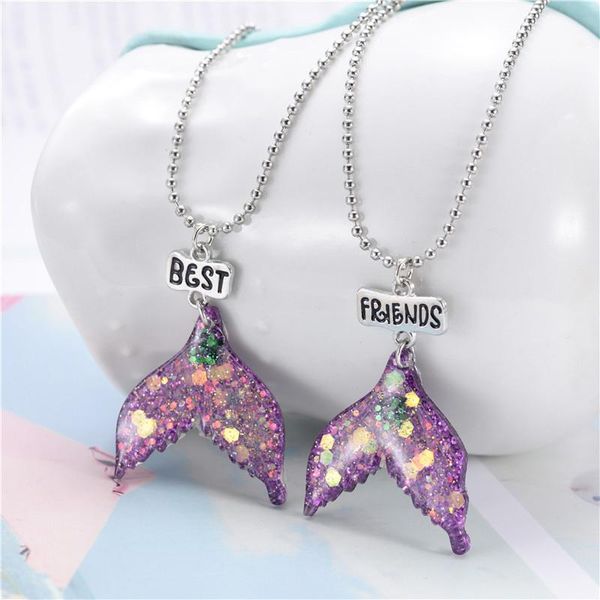 

pendant necklaces 2021 mermaid tail necklace friends bff friendship gift, Silver