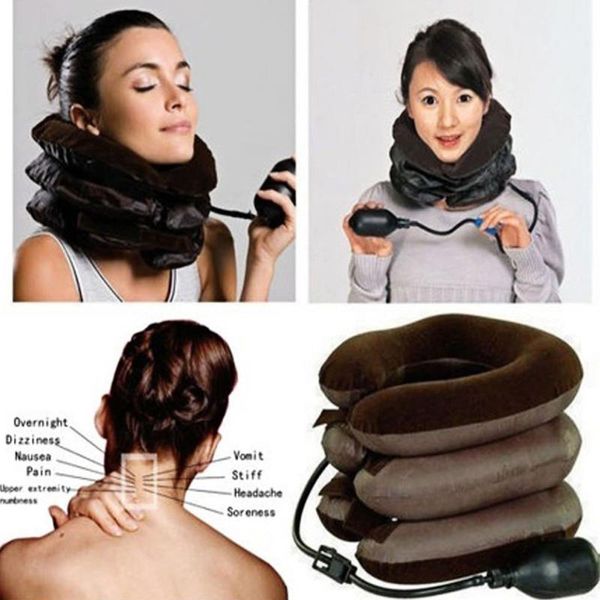 

pillow neck massager brace support cervical collar air traction therapy device 2021