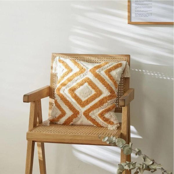 

cushion/decorative pillow 45*45cm tassels decorative cushion cover case sofa housse decoration beige de salon hogar chair car pillowcases co