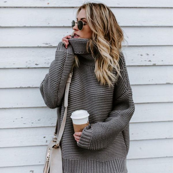 

women's sweaters causal autumn winter solid large thick loose fashion office lady turtleneck tmperamental splicing, White;black