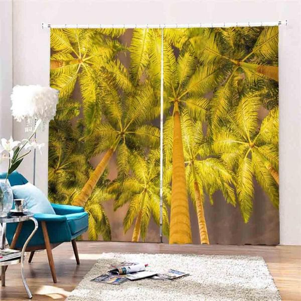 

curtain & drapes customize beautiful fashion blackout curtains coconut tree window for walls 3 d decoration