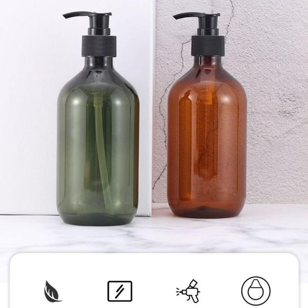 

storage bottles & jars 500ml pet refillable empty bottle press pump shampoo lotion soap makeup liquid dispenser plastic container beauty pro