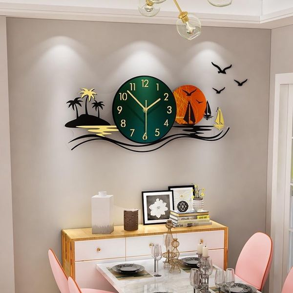 

modern design wall clocks home decor 3d clock stickers living room decoration digital big