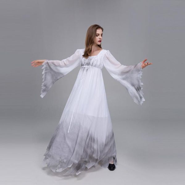 

casual dresses fashion women gothic chiffon halloween cosplay slim lady white bloodsuck lace earl party dress costume vestidos#g3, Black;gray