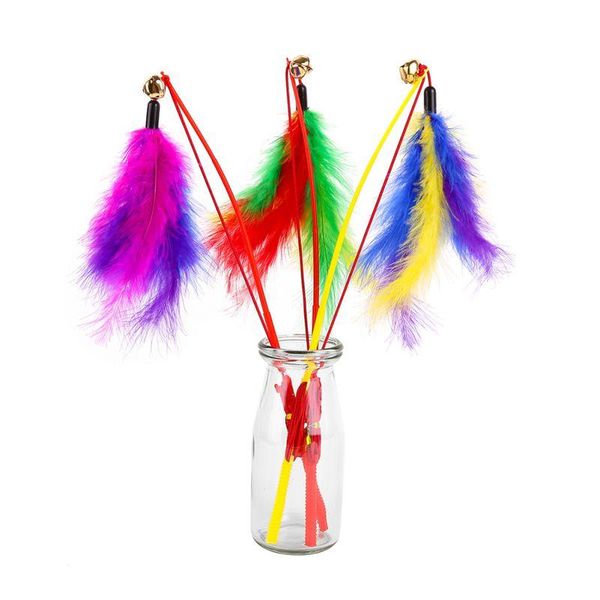 

cat toys 3pcs fishing cats rod feather hamster dog pet funny toy strong game scratching playing training scratcher supplies