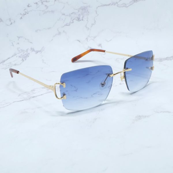 

design glasses big square sunglasses rimless mens men sunglass glasses women decoration shades yecb, White;black