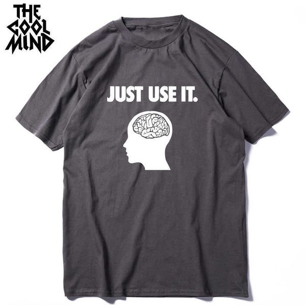 

coolmind 100% cotton short sleeve men t shirt casual just use it funny o-neck tshirt loose t-shirt tee shirts 210629, White;black