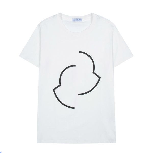 

2021 Monclair Men's t shirt High quality black with white dislocation badge mens and womens printed round collar casual tshirt, Desiccant