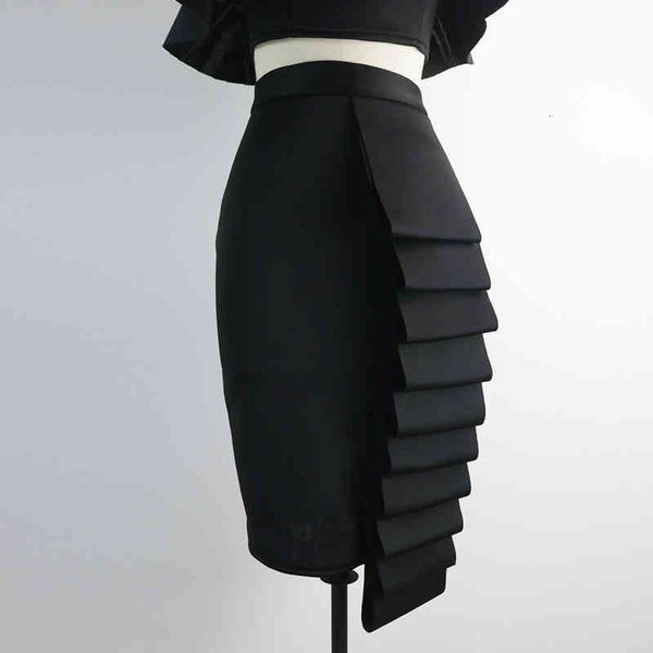 

skirts 2022 women pencil skirt high waist slim midi solid modest classy female package hip jupes falad officewear elegant femme fashion c4sz, Black