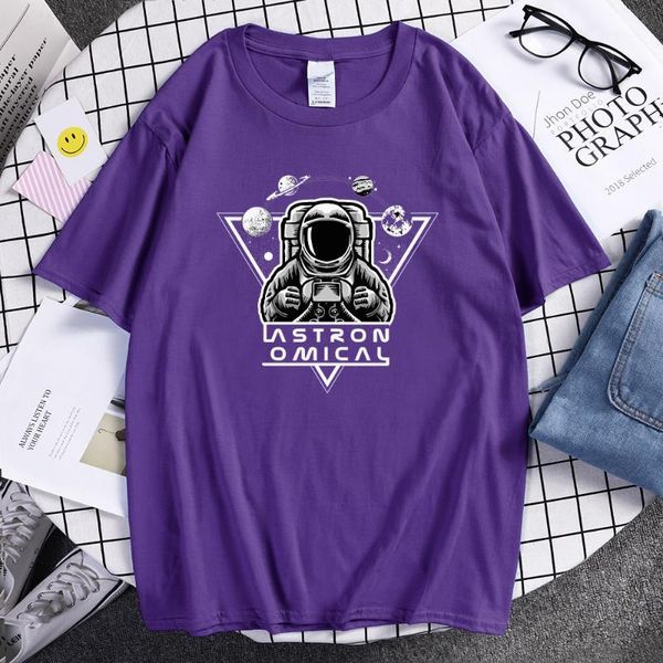 

men's t-shirts fashion astronaut pattern t-shirt men simple streetwear trend clothing summer casual round neck t shirts, White;black