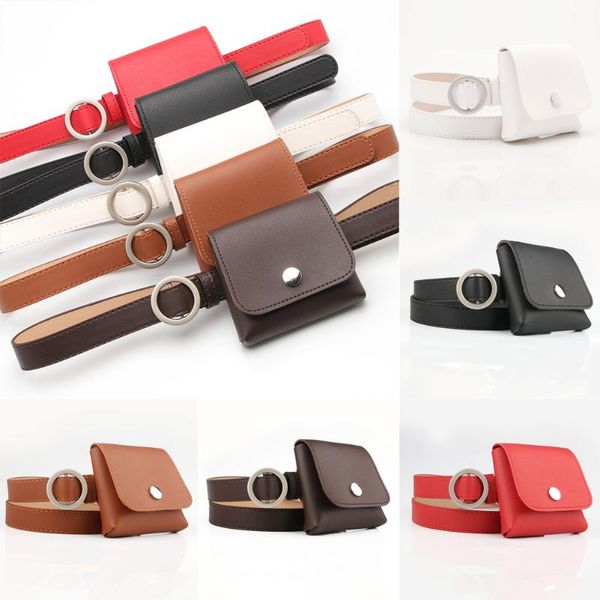 

women's soft pu purse bag mini clutch phone pocket fanny pack with belt waist bags