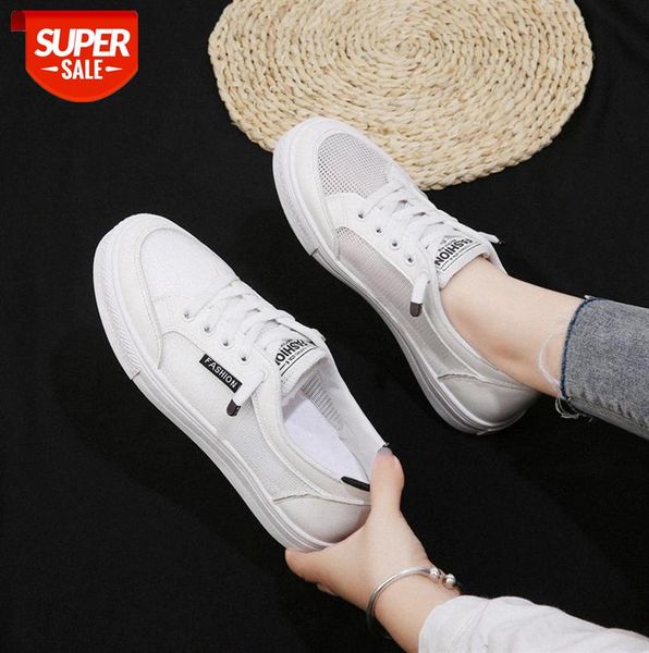 

women's small white shoes casual sports mesh breathable one-step comfortable flat bottom women #zz0n, Black