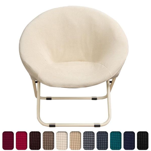 

jacquard round saucer chair cover elastic stretch spandex moon seat poretctor dust-proof washable camping slipcover covers