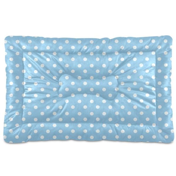 

kennels & pens polka dots print soft pet bed animals cushion for cat dog washable anti-slip mat house short plush kennel warm sleeping