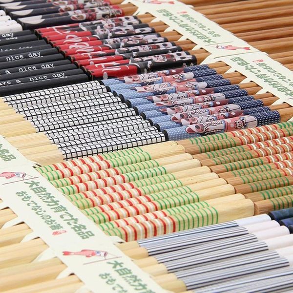 

chopsticks 5pcs japanese family set bamboo gift tableware reusable kitchen f1x6