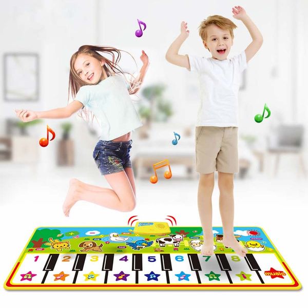 

musical mat with animal voice baby piano playing carpet music game instrument toys early educational toys for kids gift 4 styles