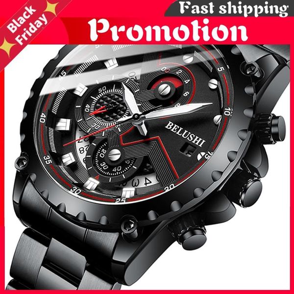 

wristwatches fashion 2021 mens watches chronograph full steel waterproof quartz watch men date sports clock, Slivery;brown