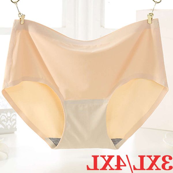 

lingerie girl production of one piece ice silk seamless medium waist women's and breathable triangle underwear, Black;pink