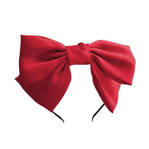 

hair accessories red adults hairband big bowknot headband women double layers bow knotted toothed not slip solid color fabric head band