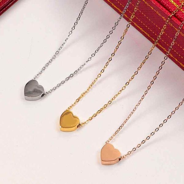 

2021 never fade extravagant design necklace heart love letter stainless steel women wedding jewelry wholesale, Silver