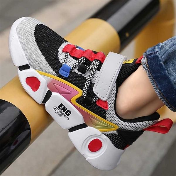 

children casual sneakers for girls and boys,kids tennis shoes mesh toddlers sports shoe non-slip sole flats 5-12 years 27-39# 211025, Black